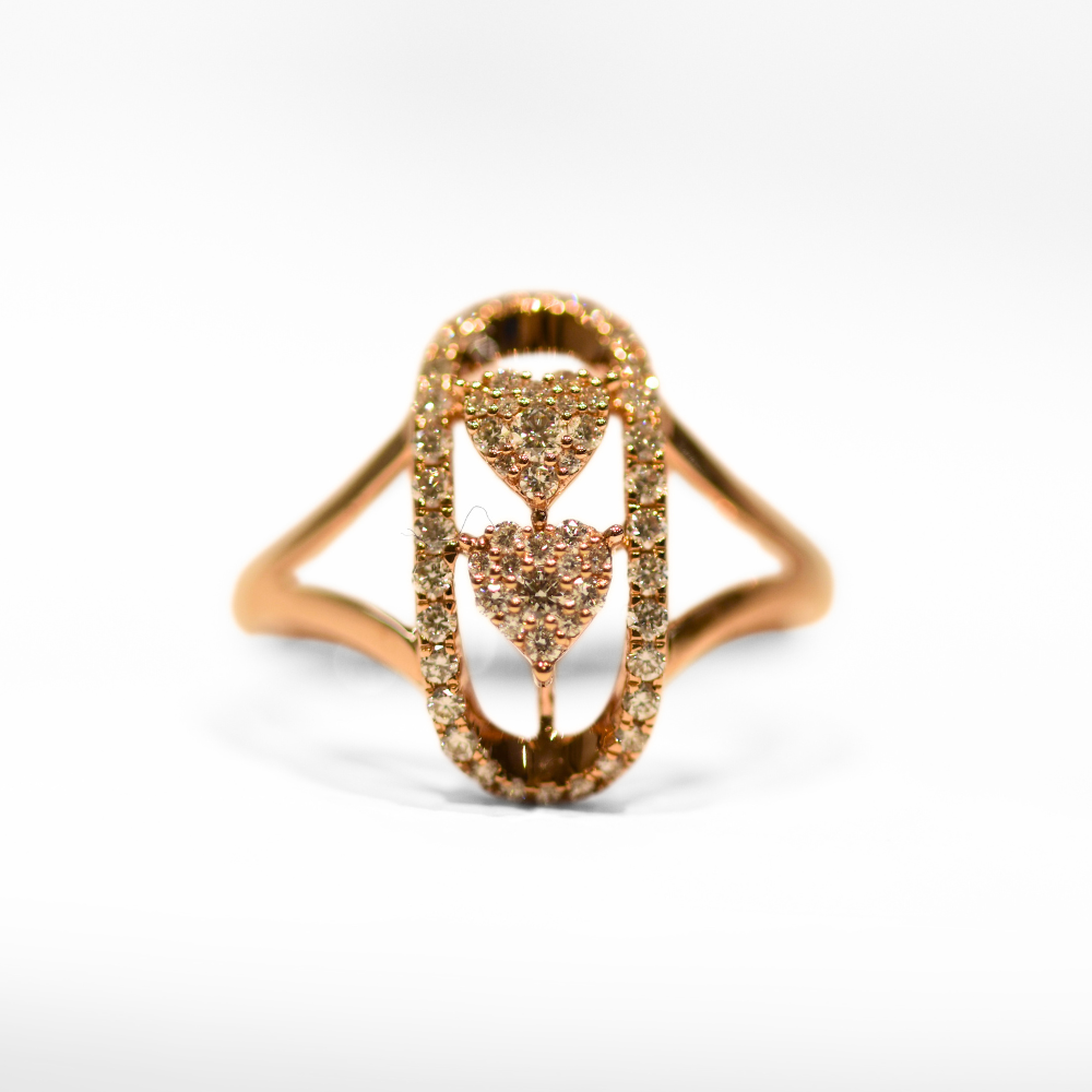 Picture of Hearty Rose Gold & Diamond Ring